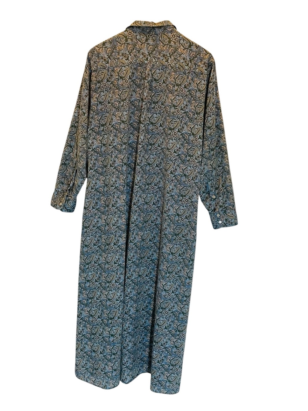 NATURAL LIFE Drew Blue Green Floral Button-Up Maxi Shirt Dress Sz L/XL - Picture 6 of 12